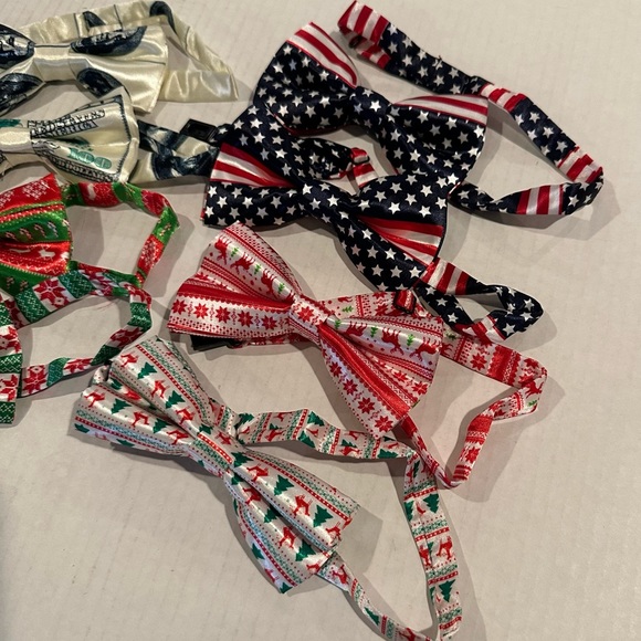 Lot of 8 Fun Mixed Patterns Men’s Bow Ties - Picture 3 of 5